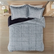 Intelligent Design Malea 3-Pc Fur Fabric King/Cal King Comforter Mini Set - Gray