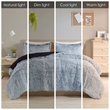 Intelligent Design Malea 3-Pc Fur Fabric King/Cal King Comforter Mini Set - Gray