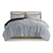 Intelligent Design Malea 2-Pc Fur Fabric Twin/Twin XL Comforter Mini Set - Gray