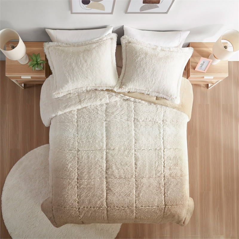 Intelligent Design Brielle 3-Pc Fabric King/Cal King Comforter Mini Set in Ivory