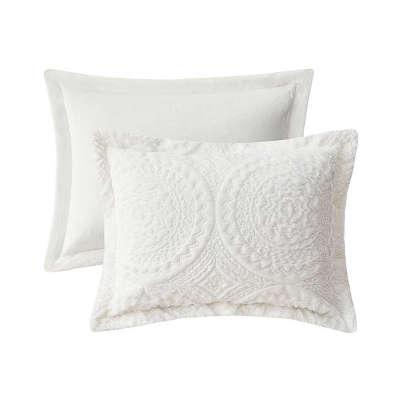Madison Park Arya 3-Piece Fabric Full/Queen Comforter Mini Set in Ivory