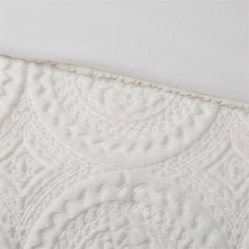 Madison Park Arya 3-Piece Fabric Full/Queen Comforter Mini Set in Ivory