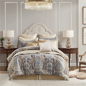 Olliix Croscill Classics Julius Queen Comforter Set Polyester in Blue/Grey