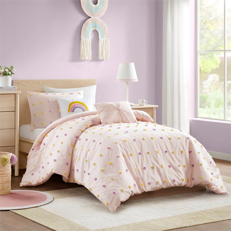 Olliix Intelligent Design Kids Callie Twin/Twin XL Comforter Set in Pink Multi