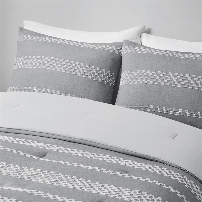 Olliix Madison Park Drew King/Cal King Comforter Set Polyester in Gray