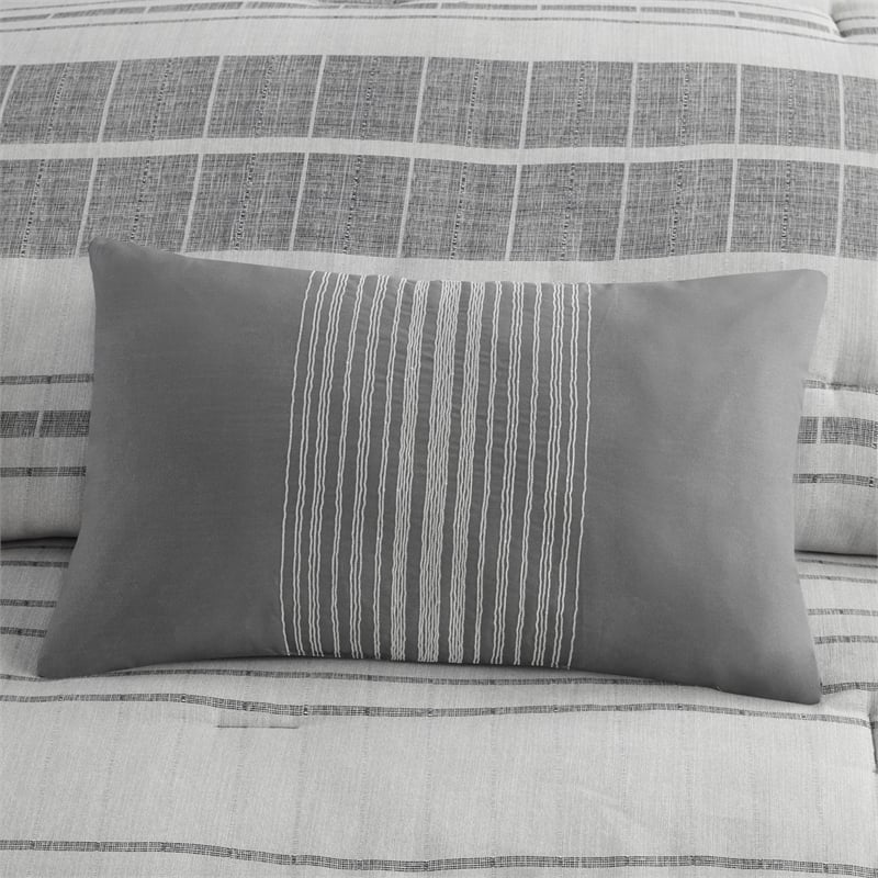 Olliix Madison Park Rhodes Full/Queen Comforter Set Cotton in Grey/Multi