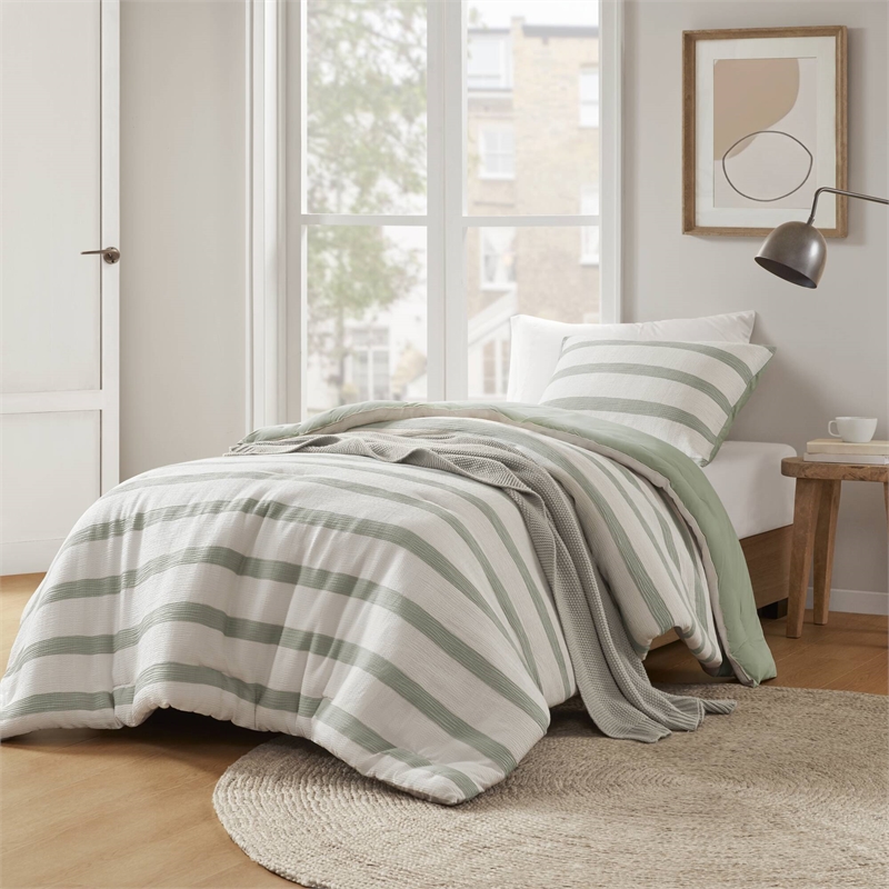 Olliix Super Listing Merritt Twin/Twin XL Comforter Set Polyester in Sage Green