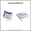 Olliix Madison Park Harlow Full/Queen Coverlet Mini Set Polyester in Indigo
