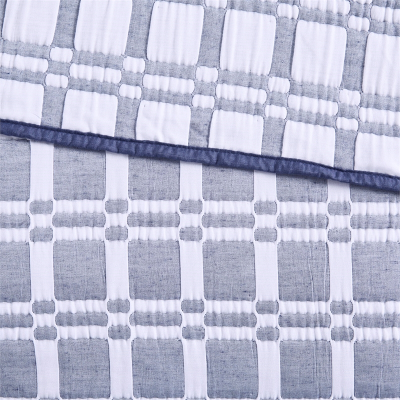 Olliix Madison Park Harlow Full/Queen Coverlet Mini Set Polyester in Indigo