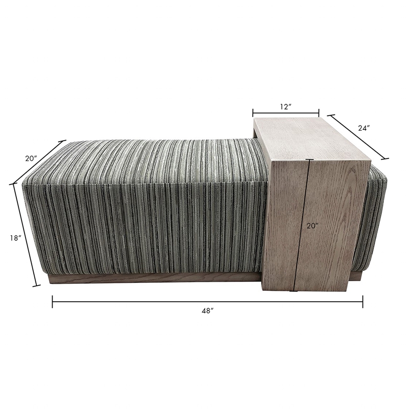 Olliix Chapel Hill Peggy Ottoman Wood/Plywood/Fabric in Stripe/Multi