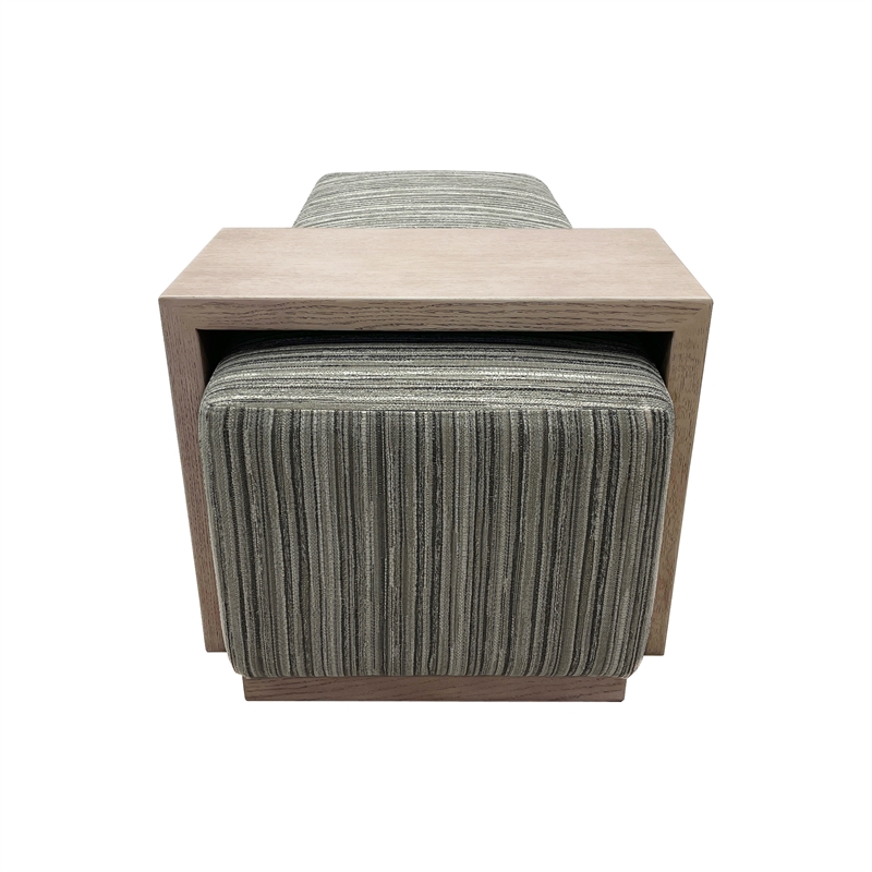 Olliix Chapel Hill Peggy Ottoman Wood/Plywood/Fabric in Stripe/Multi