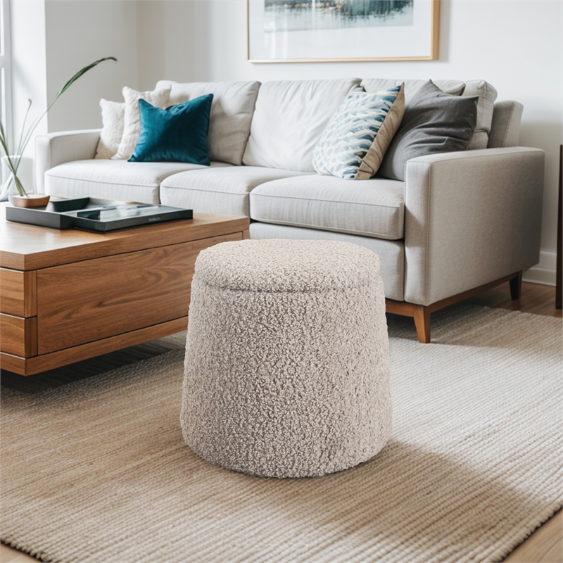 Olliix Chapel Hill Tara Ottoman Wood/Plywood/Fabric in Beige