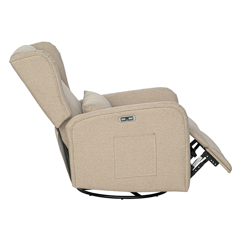 Olliix Madison Park Candace Recliner Wood/Plywood/Fabric in Beige