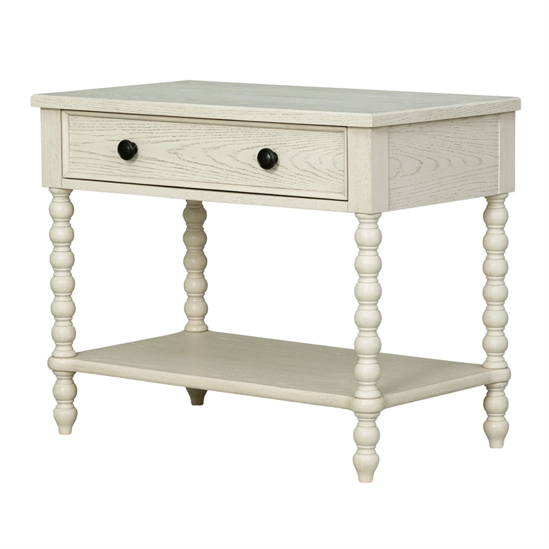 Olliix Madison Park Signature Beckett MDF/Wood End Table in Antique Cream