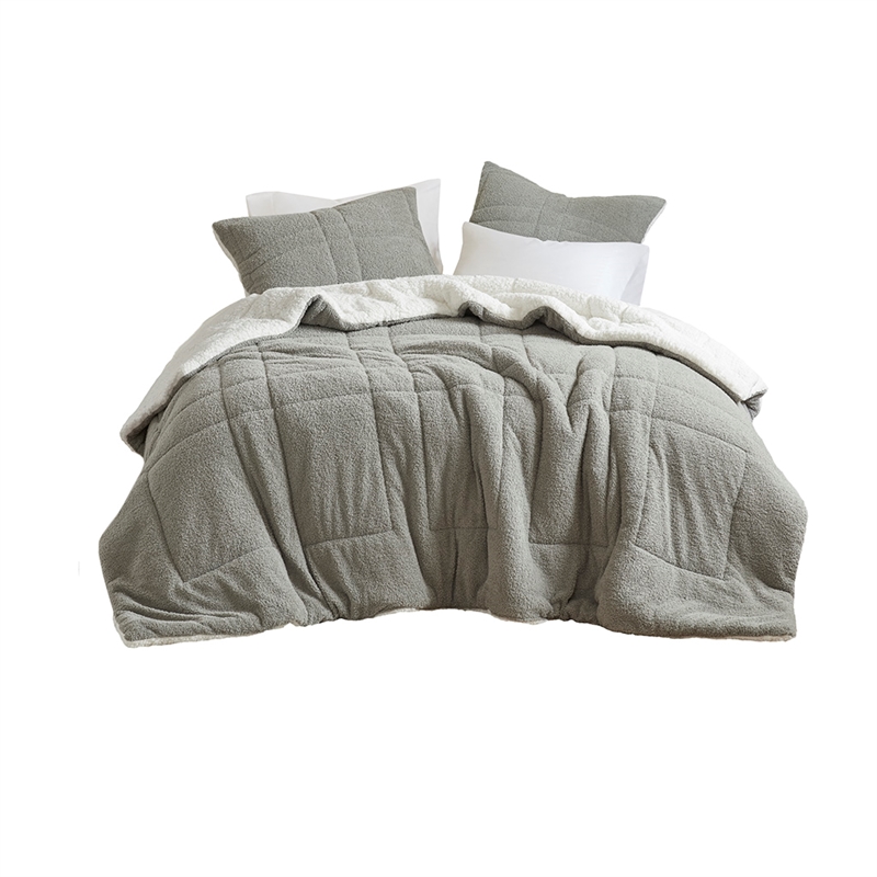 Olliix Madison Park Wynne Full/Queen Comforter Mini Set Polyester in Grey