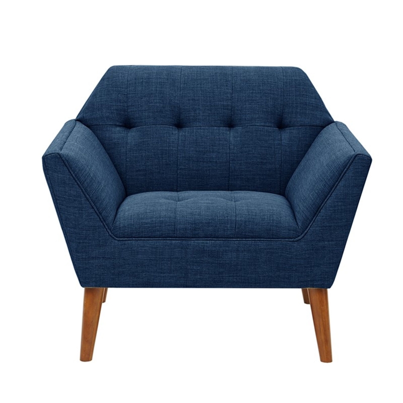 Olliix INK+IVY Newport Set of 2 Lounge Chair Wood/Plywood/Fabric in Blue