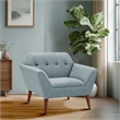 Olliix INK+IVY Newport Set of 2 Lounge Chair Wood/Plywood/Fabric in Light Blue