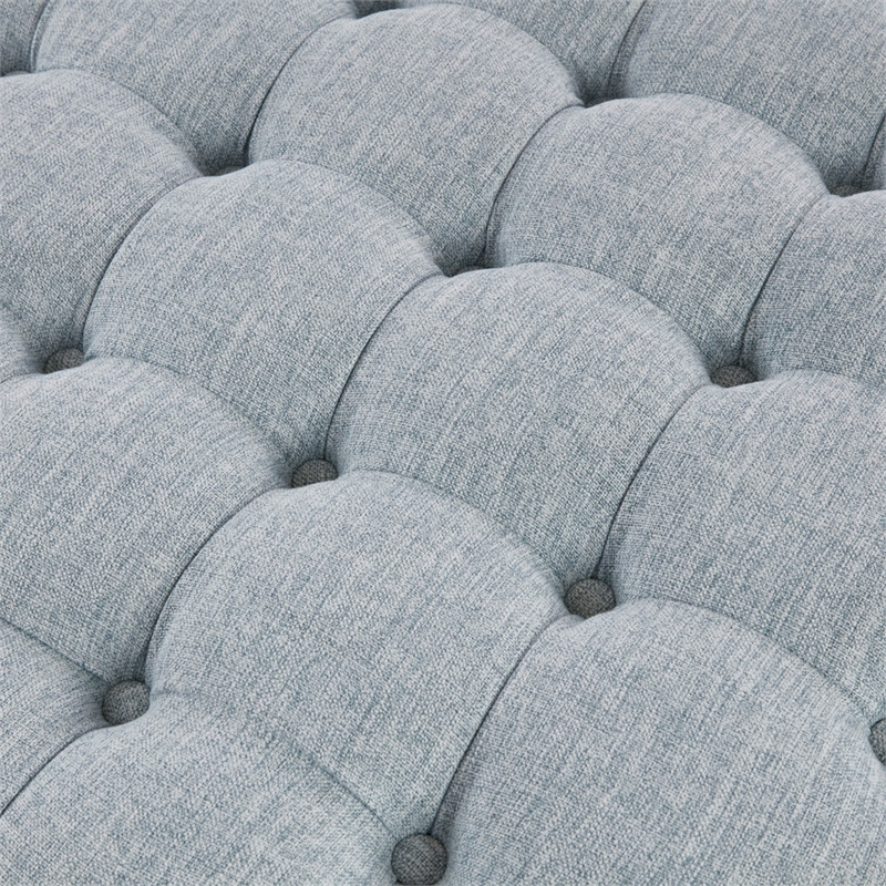 Olliix Martha Stewart Terri Ottoman Wood/Plywood/Fabric/Plastic in Light Blue