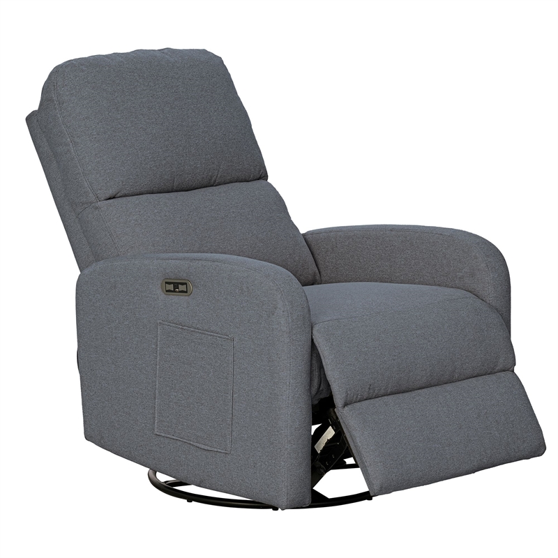 Olliix INK+IVY Dakota Recliner Wood/Plywood/Fabric in Grey