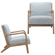 Olliix INK+IVY Novak Set of 2 Accent Armchair Wood/Polyester in Light Blue