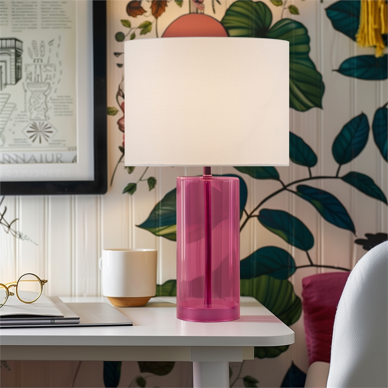 Olliix 510 Design Neonova Table Lamp Glass/Iron/Polyester in Pink