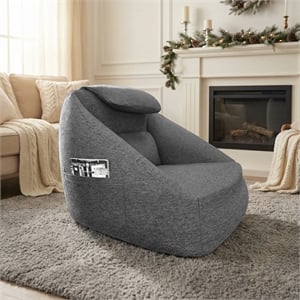 Olliix Main Street Ergonomic Cloud Couch Polyester in Charcoal