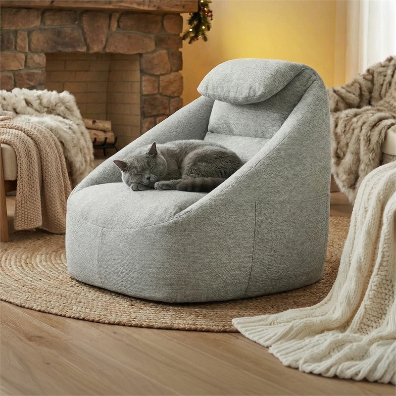 Olliix Main Street Ergonomic Cloud Couch Polyester in Ash Grey