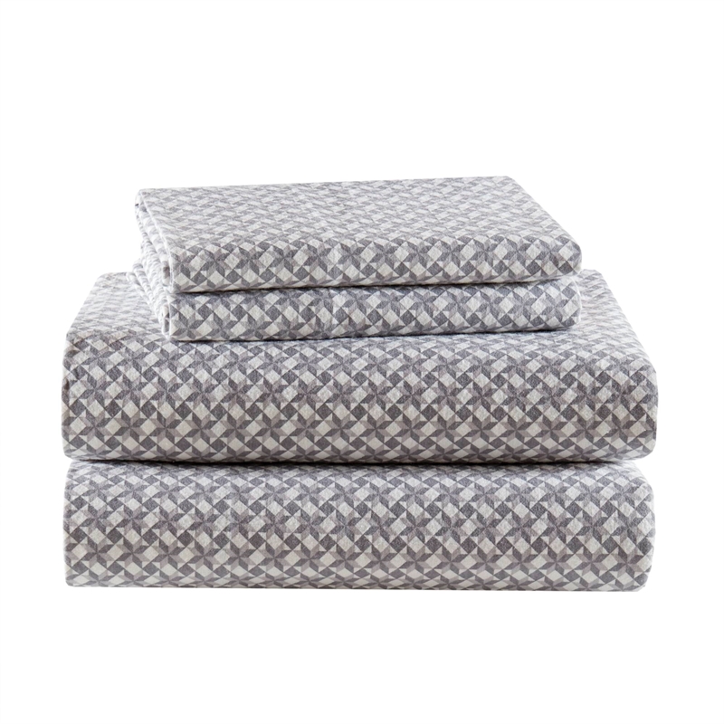 Olliix True North by Sleep Philosophy Cozy Flannel Queen Sheet Set in Snowflake