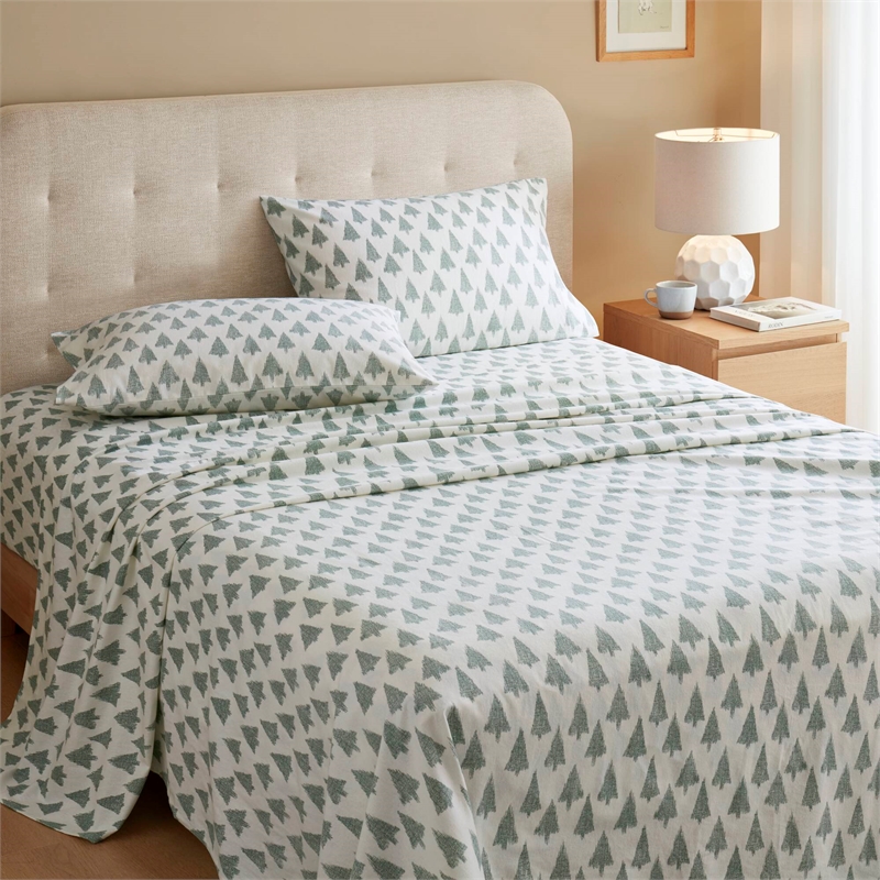 Olliix True North by Sleep Philosophy Cozy Flannel Queen Sheet Set in Ikat tree