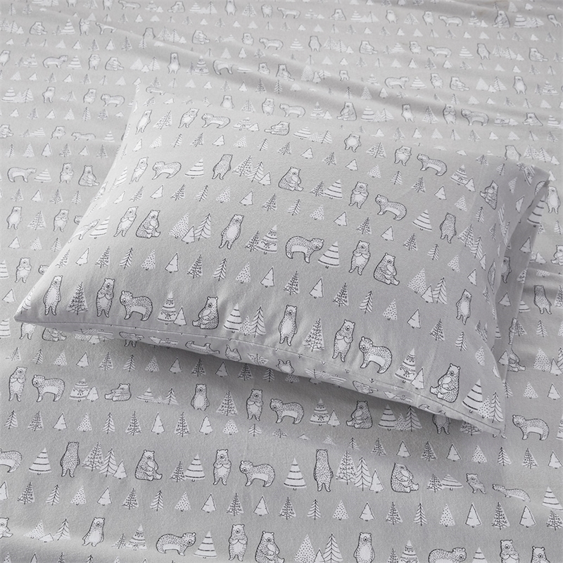 Olliix True North by Sleep Philosophy Cozy Flannel Twin XL Sheet Set in Bear