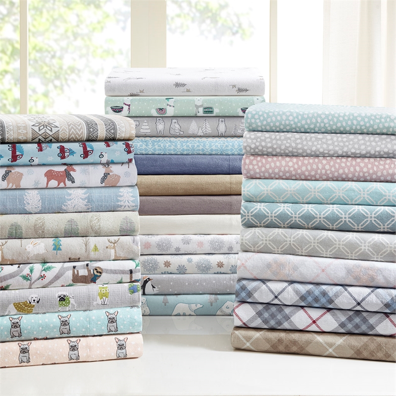 Olliix True North by Sleep Philosophy Cozy Flannel Twin XL Sheet Set in Bear