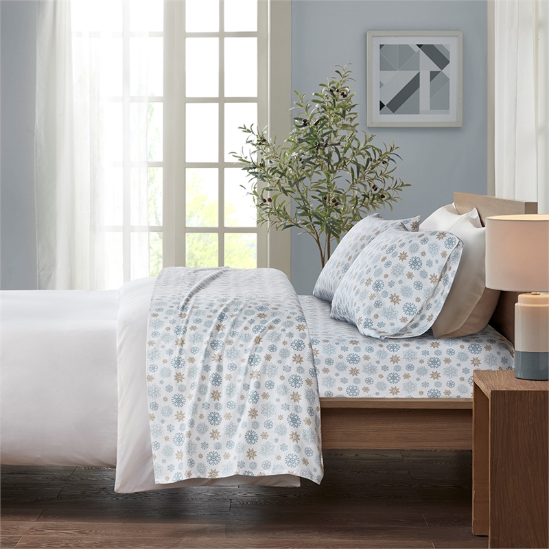 Olliix True North by Sleep Philosophy Cozy Flannel Queen Sheet Set in Tan
