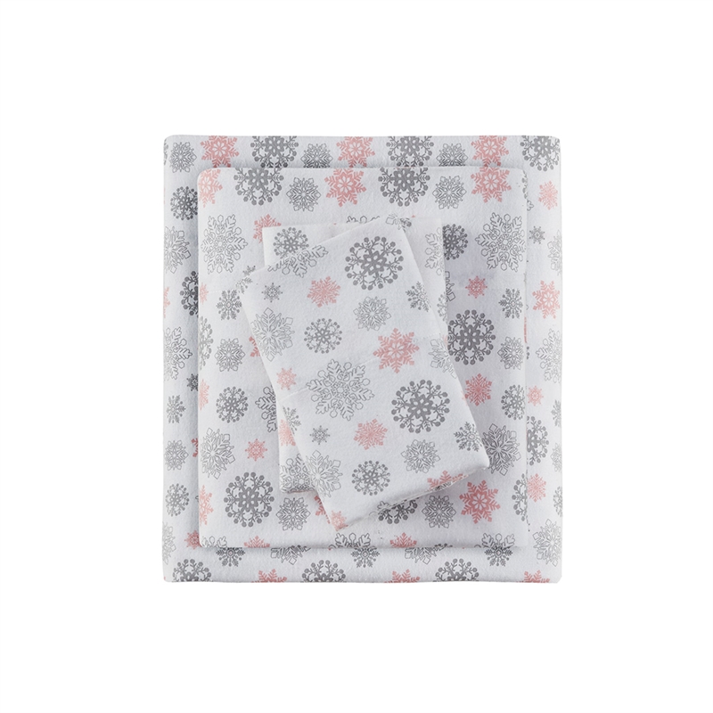 Olliix True North by Sleep Philosophy Cozy Flannel Twin XL Sheet Set in Pink