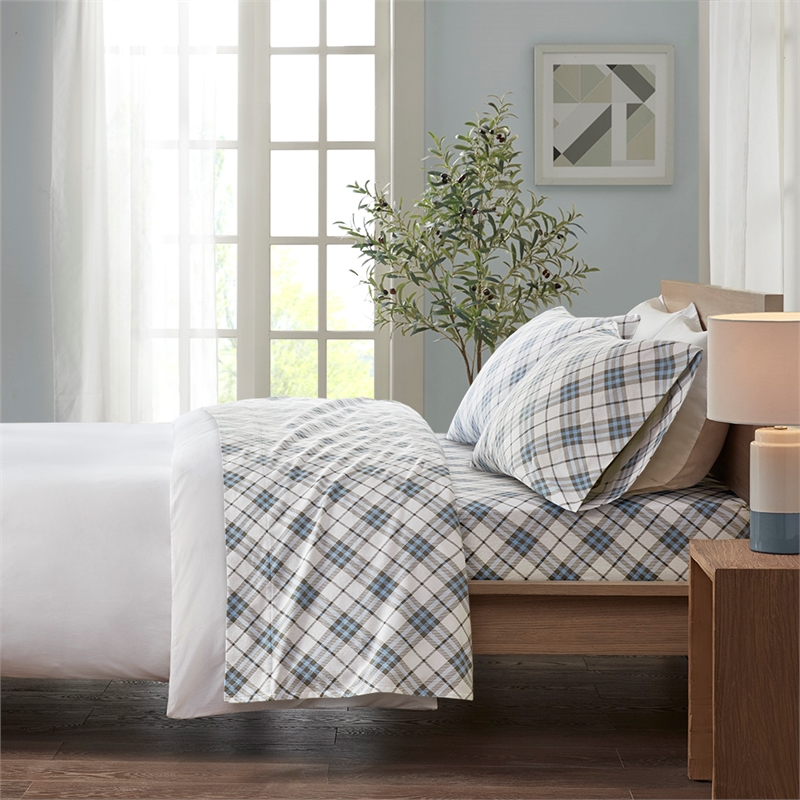 Olliix True North by Sleep Philosophy Cozy Flannel Twin XL Sheet Set in Blue