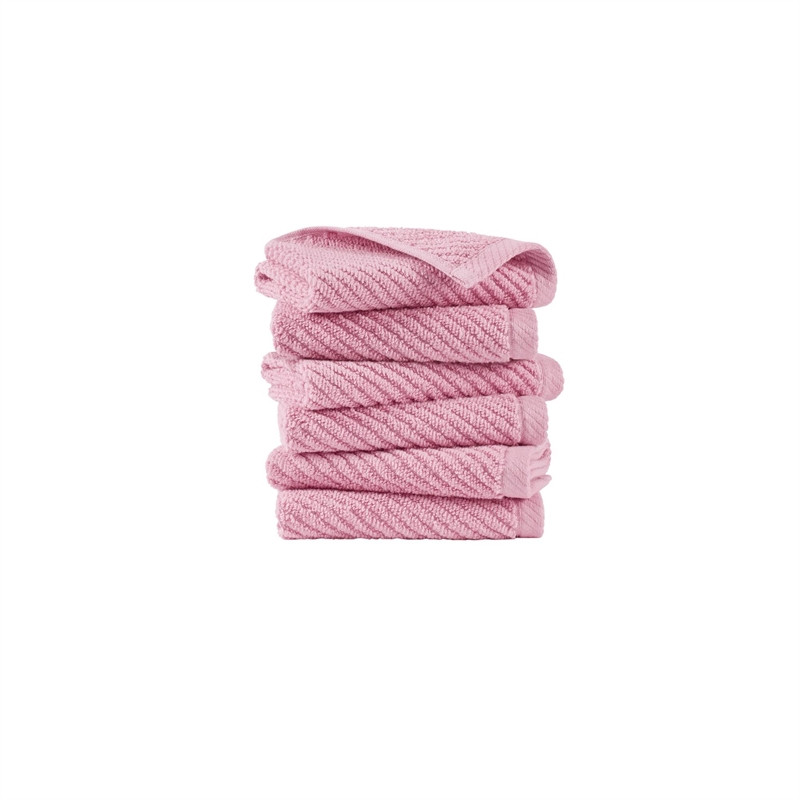 Olliix Madison Park Diagonal Ribbed 6-Piece Bath Towel Cotton in Pink