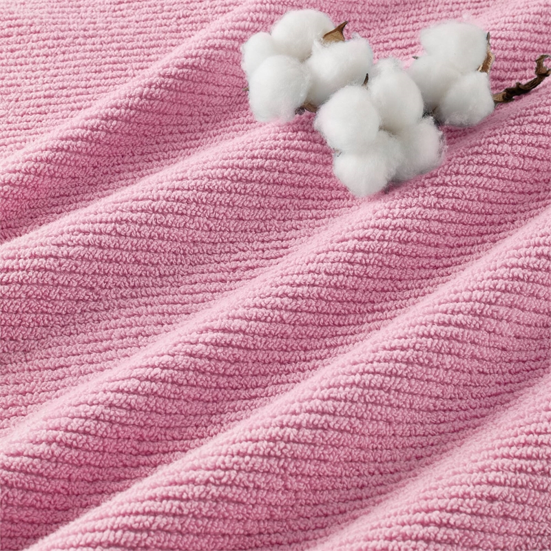 Olliix Madison Park Diagonal Ribbed 6-Piece Bath Towel Cotton in Pink