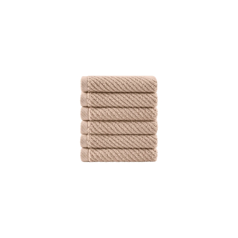 Olliix Madison Park Diagonal Ribbed 6-Piece Bath Towel Cotton in Beige