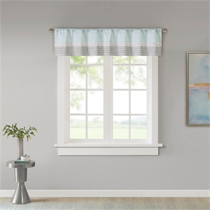 Olliix Madison Park Amherst 50x18&quot Valance Faux Silk in Aqua