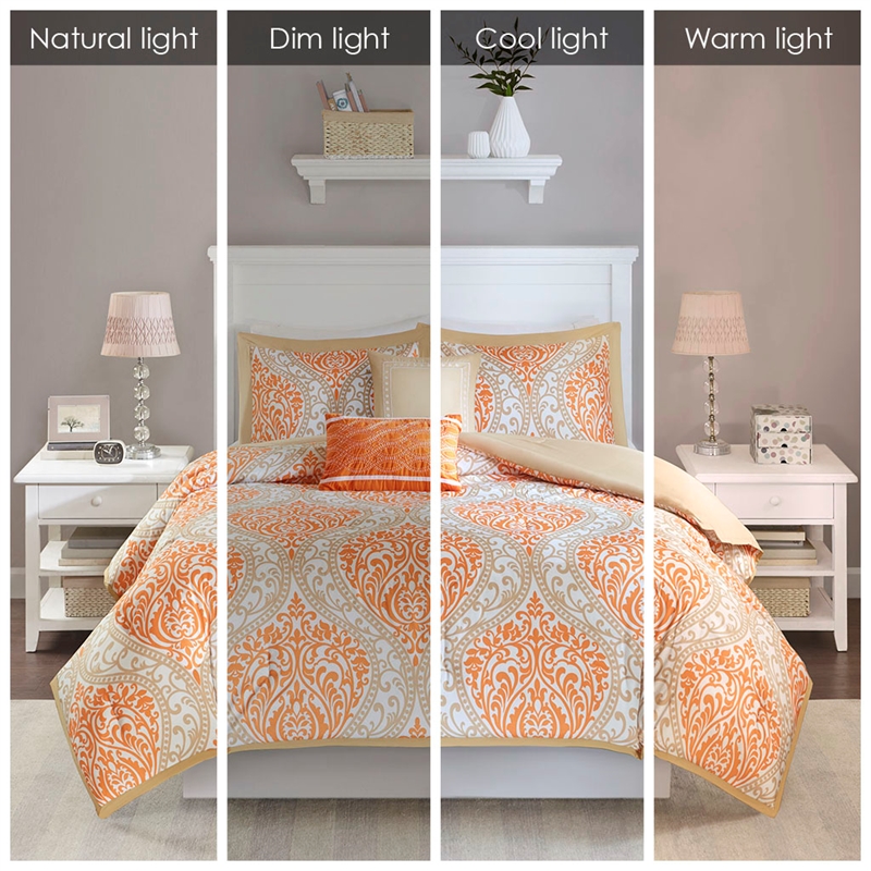 Olliix Intelligent Design Senna Twin/Twin XL Comforter Set Polyester in Orange