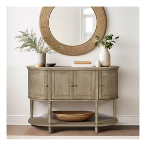 Olliix Martha Stewart Ayanna Cabinet MDF/Wood in Reclaimed Wheat