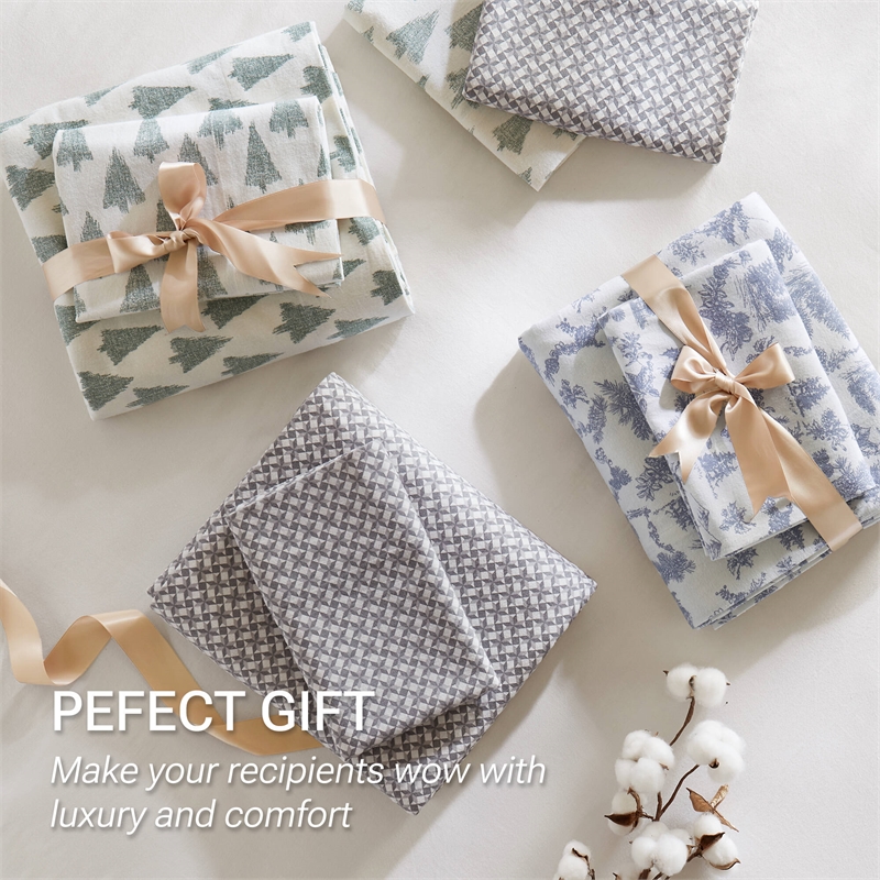 Olliix True North by Sleep Philosophy Cozy Flannel Full Sheet Set in Snowflake