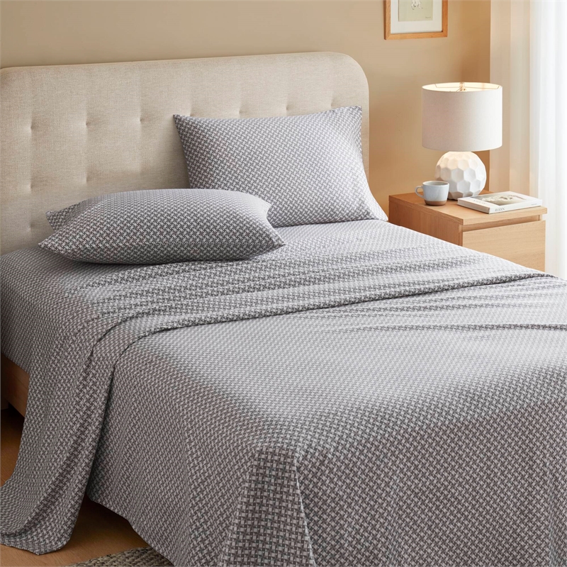 Olliix True North by Sleep Philosophy Cozy Flannel Full Sheet Set in Snowflake