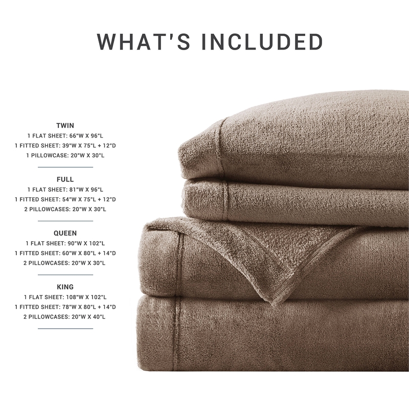 Olliix True North by Sleep Philosophy Soloft Plush King Sheet Set in Brown
