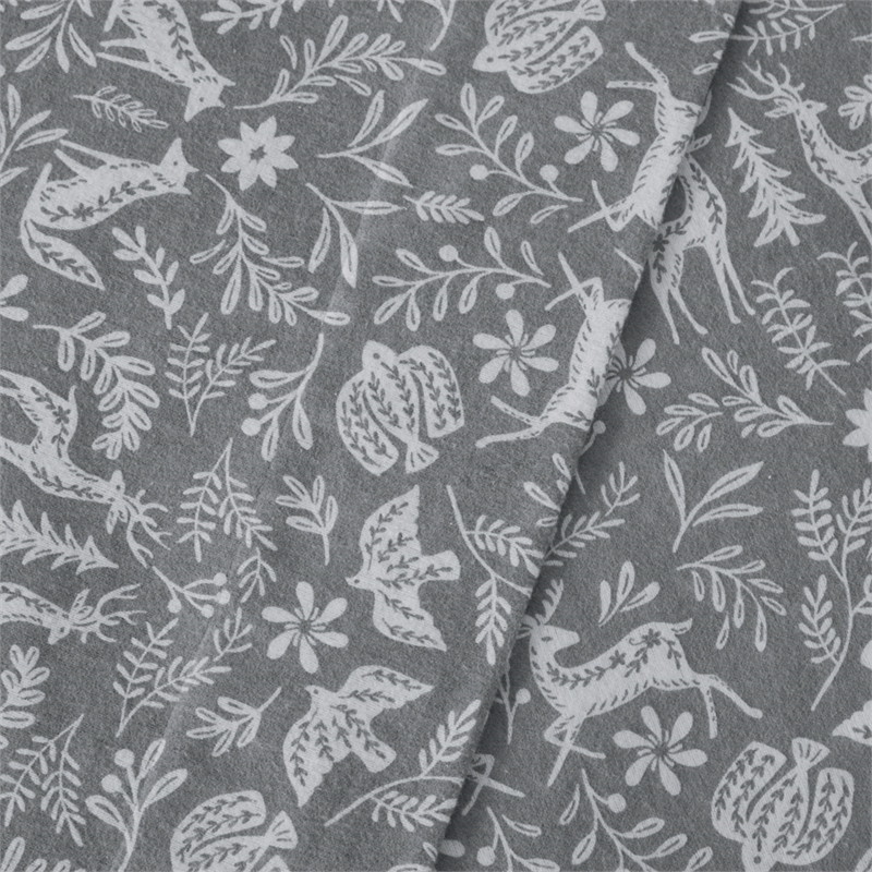 Olliix Beautyrest Oversized Flannel Full Sheet Set in Sage Winter Fauna