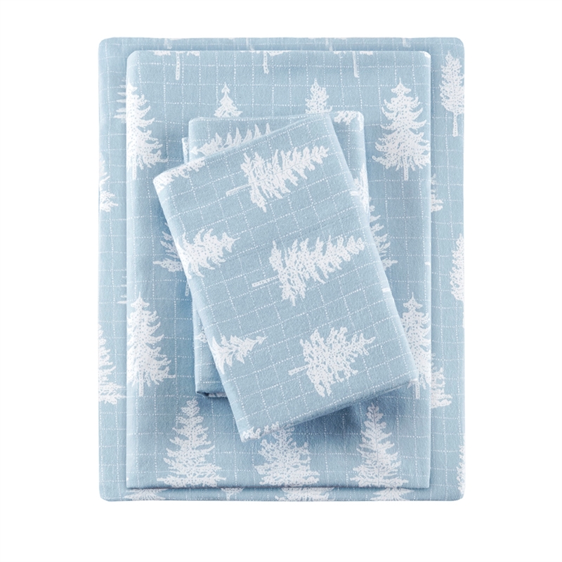 Olliix True North by Sleep Philosophy Cozy Flannel Full Sheet Set in Blue