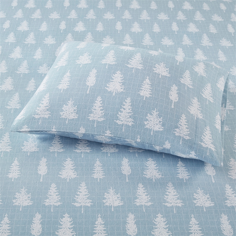 Olliix True North by Sleep Philosophy Cozy Flannel Full Sheet Set in Blue