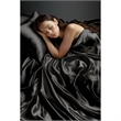 Olliix Madison Park Essentials Satin Twin Sheet Set Polyester in Black