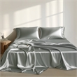 Olliix Madison Park Essentials Satin Twin Sheet Set Polyester in Grey