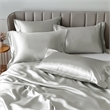Olliix Madison Park Essentials Satin Twin Sheet Set Polyester in Light Grey