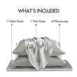 Olliix Madison Park Essentials Satin Twin Sheet Set Polyester in Light Grey